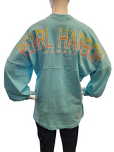Load image into Gallery viewer, Women's Pearl Harbor Hawaii Spirit Jersey Style Long Sleeve Aqua