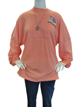 Load image into Gallery viewer, Women's Pearl Harbor Hawaii Spirit Jersey Style Long Sleeve Coral
