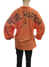 Load image into Gallery viewer, Women's Pearl Harbor Hawaii Spirit Jersey Style Long Sleeve Coral
